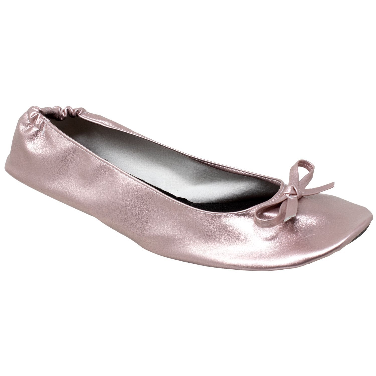 Women's Satin Ballet Flats with Bow | Slip-On Ballerina Shoes