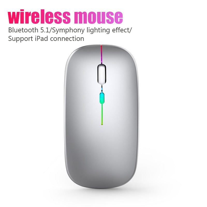 Wireless Rechargeable Bluetooth Mouse with RGB LED Backlight