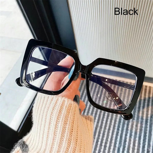 Oversized Square Fashion Glasses for Women - Clear Lens Eyewear