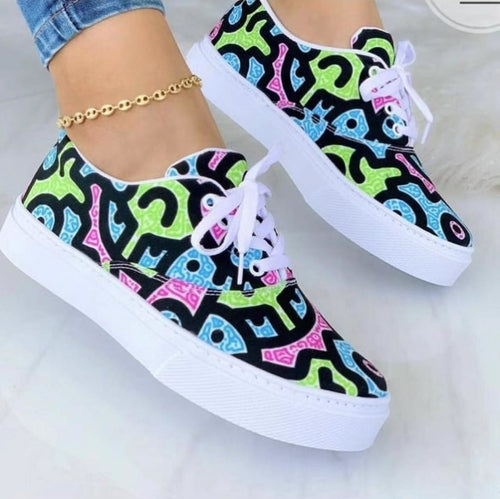 Load image into Gallery viewer, Fashion Graffiti Women Sneakers Trainers Shoes
