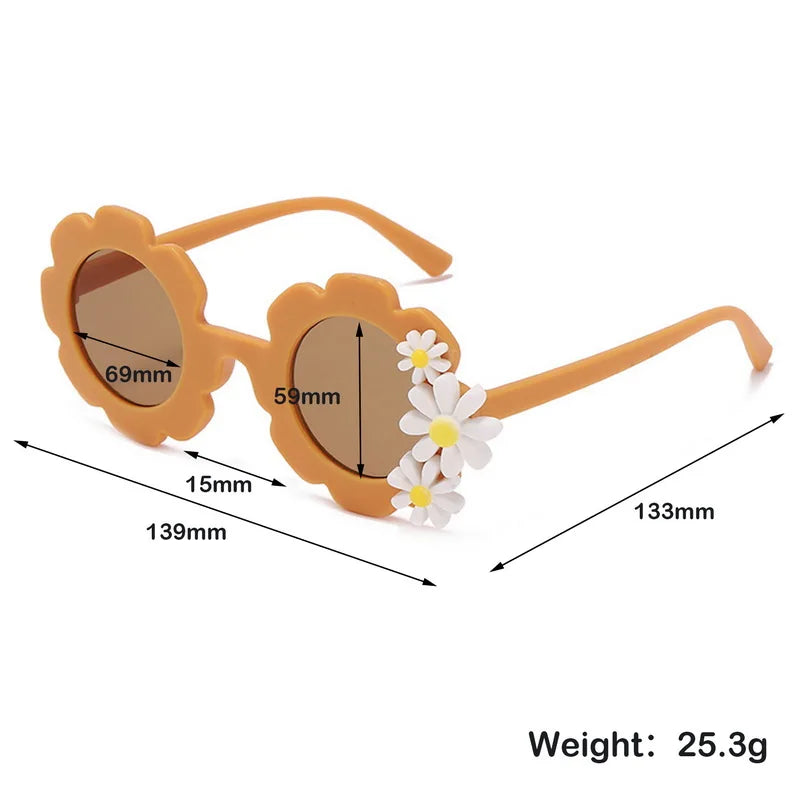 Korean 2024 New Children Sunglasses Daisy Round Cute Sun Glasses Boys