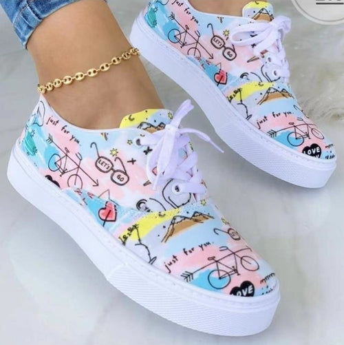 Load image into Gallery viewer, Fashion Graffiti Women Sneakers Trainers Shoes
