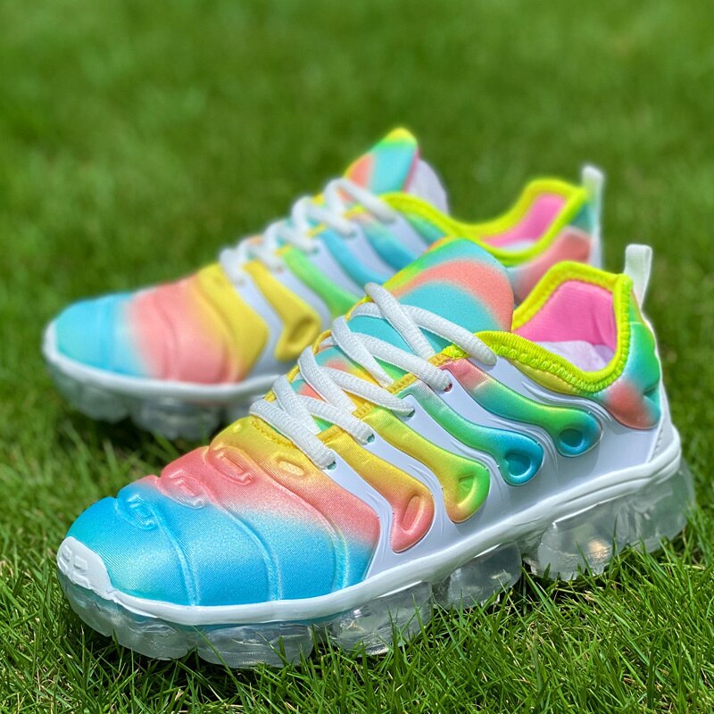 Women's Rainbow Gradient Air Cushion Sneakers - Lightweight