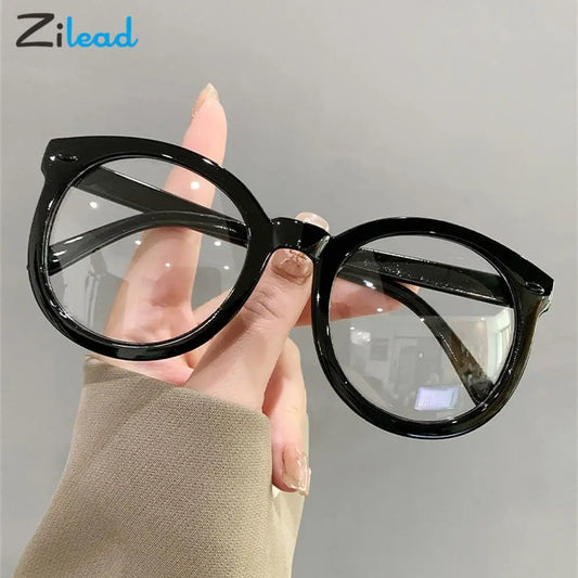 Round Oversized Glasses for Women - Bold Clear Lens Fashion Eyewear