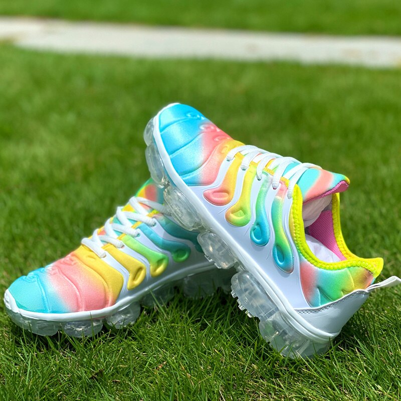 Women's Rainbow Gradient Air Cushion Sneakers - Lightweight