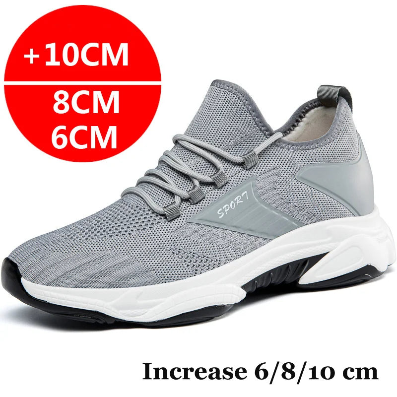 Men's Height Increasing Sneakers - Lightweight with 8cm & 10cm Lift