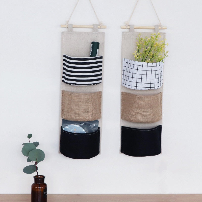 Hanging Wall Organizers with Multi-Pocket Design – Cotton and Linen