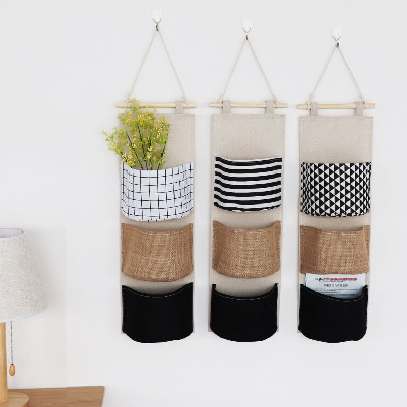 Hanging Wall Organizers with Multi-Pocket Design – Cotton and Linen