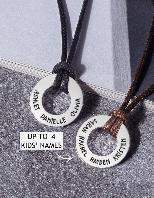 Load image into Gallery viewer, Dad Necklace With Kids Names, Engraved Dad Gift, Men Custom Necklace
