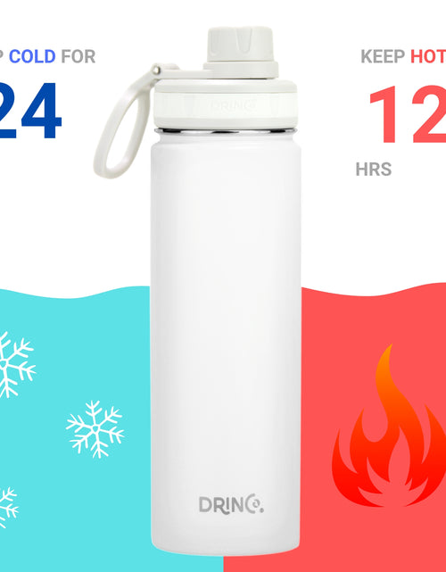 Load image into Gallery viewer, DRINCO® 22oz Stainless Steel Sport Water Bottle - Artic White
