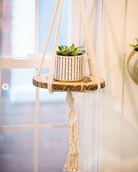 Load image into Gallery viewer, Handmade Macrame Hanging Shelf | Boho-Chic Rope Shelf
