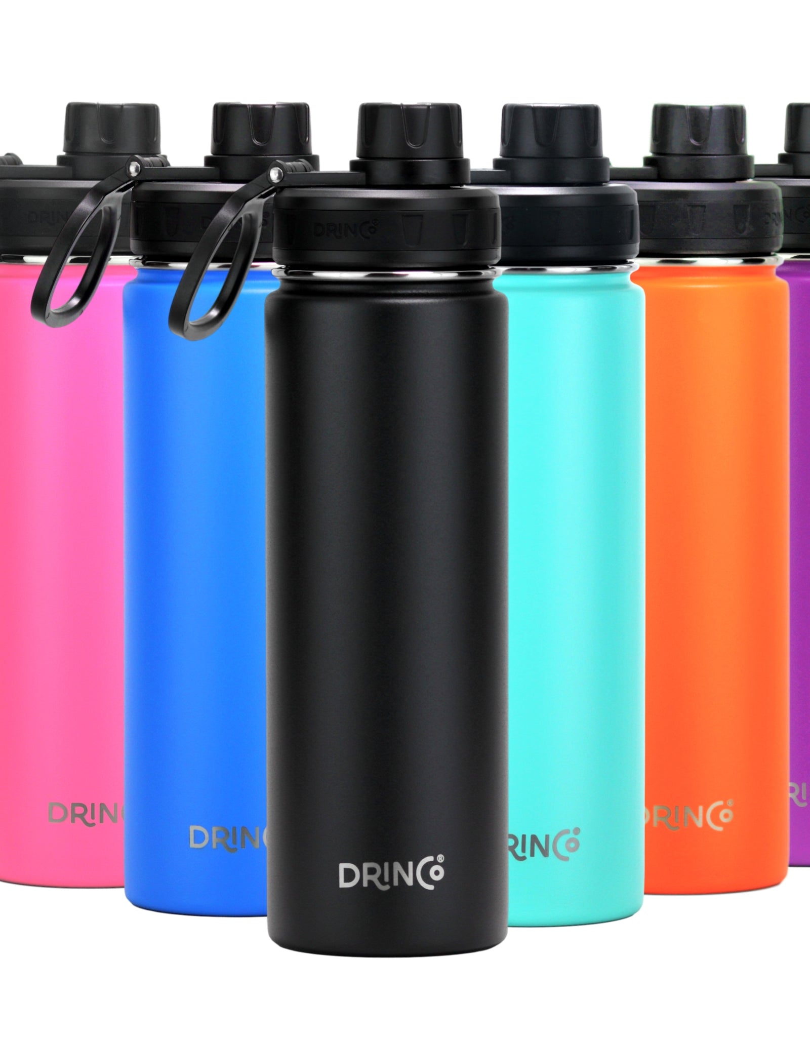 DRINCO® 22oz Stainless Steel Sport Water Bottle - Black