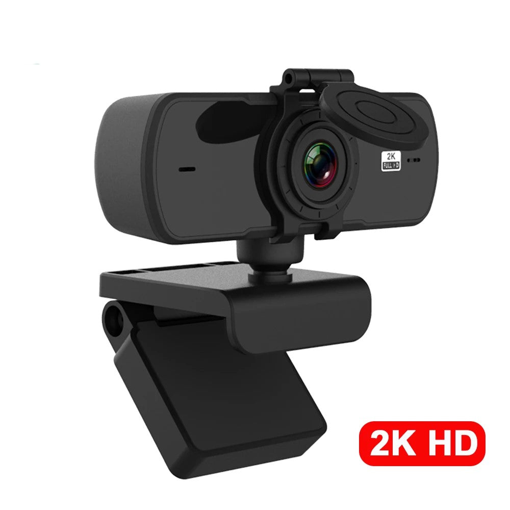 2K HD Webcam with Privacy Cover, Built-in Microphone and Auto Focus