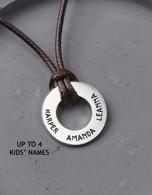 Load image into Gallery viewer, Dad Necklace With Kids Names, Engraved Dad Gift, Men Custom Necklace
