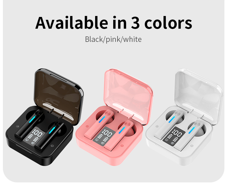 Wireless Bluetooth Earbuds with LED Display Charging Case