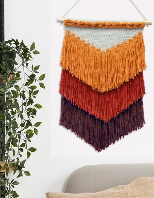 Load image into Gallery viewer, Cotton Macrame Boho Wall Hanging | Bohemian Nordic Woven Wall Decor
