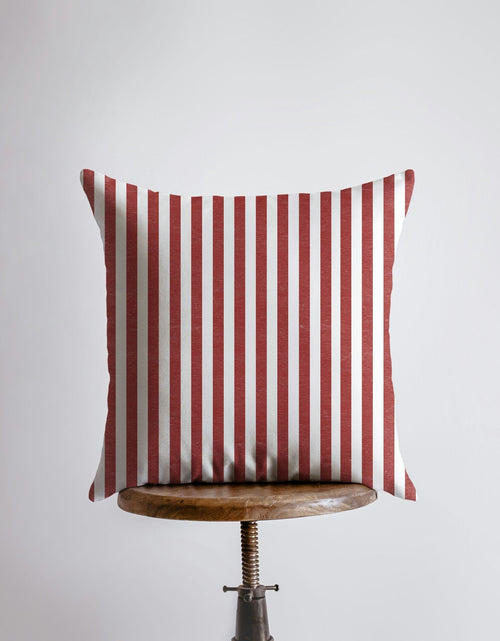 Load image into Gallery viewer, Striped Throw Pillows – Red and Blue Vertical Stripes
