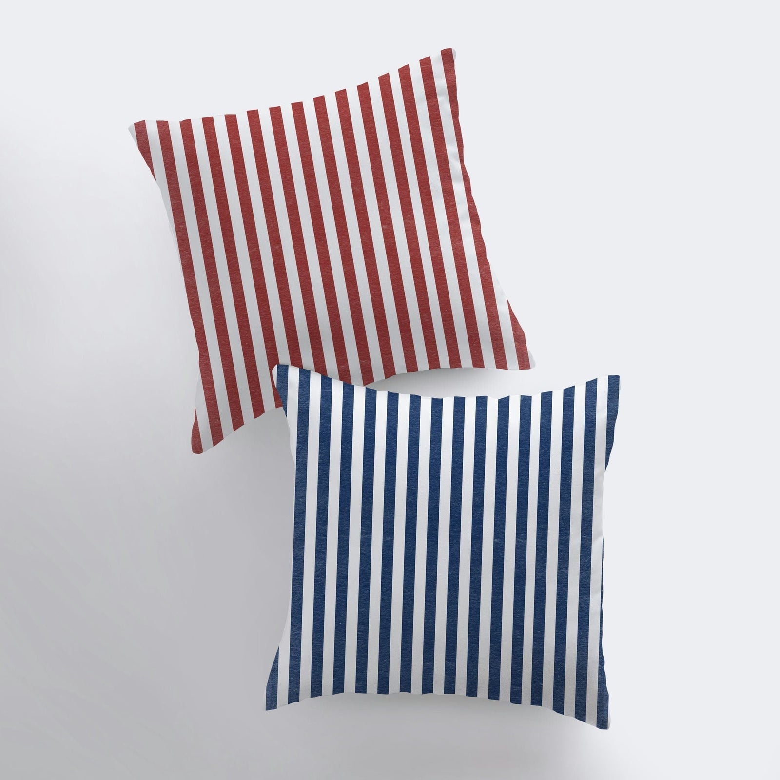 Striped Throw Pillows – Red and Blue Vertical Stripes