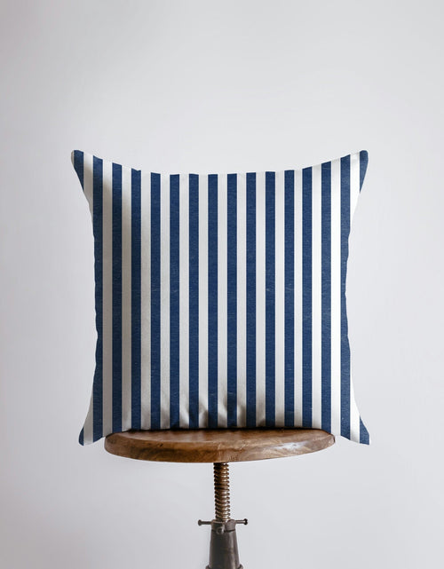 Load image into Gallery viewer, Striped Throw Pillows – Red and Blue Vertical Stripes
