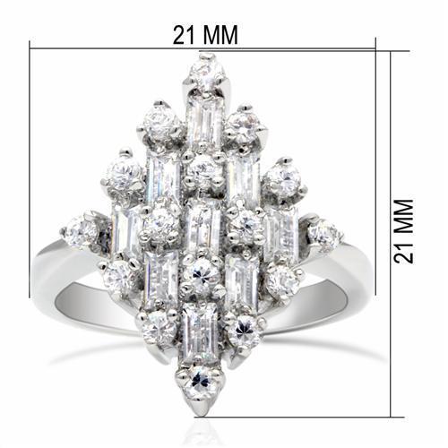 Load image into Gallery viewer, Women&#39;s Cluster Diamond-Cut Ring with Baguette and Round Crystals
