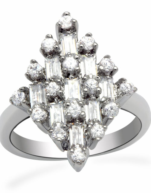 Load image into Gallery viewer, Women&#39;s Cluster Diamond-Cut Ring with Baguette and Round Crystals
