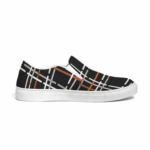 Load image into Gallery viewer, Men&#39;s Plaid Slip-On Canvas Sneakers - Casual Comfort
