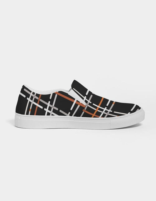 Load image into Gallery viewer, Men&#39;s Plaid Slip-On Canvas Sneakers - Casual Comfort
