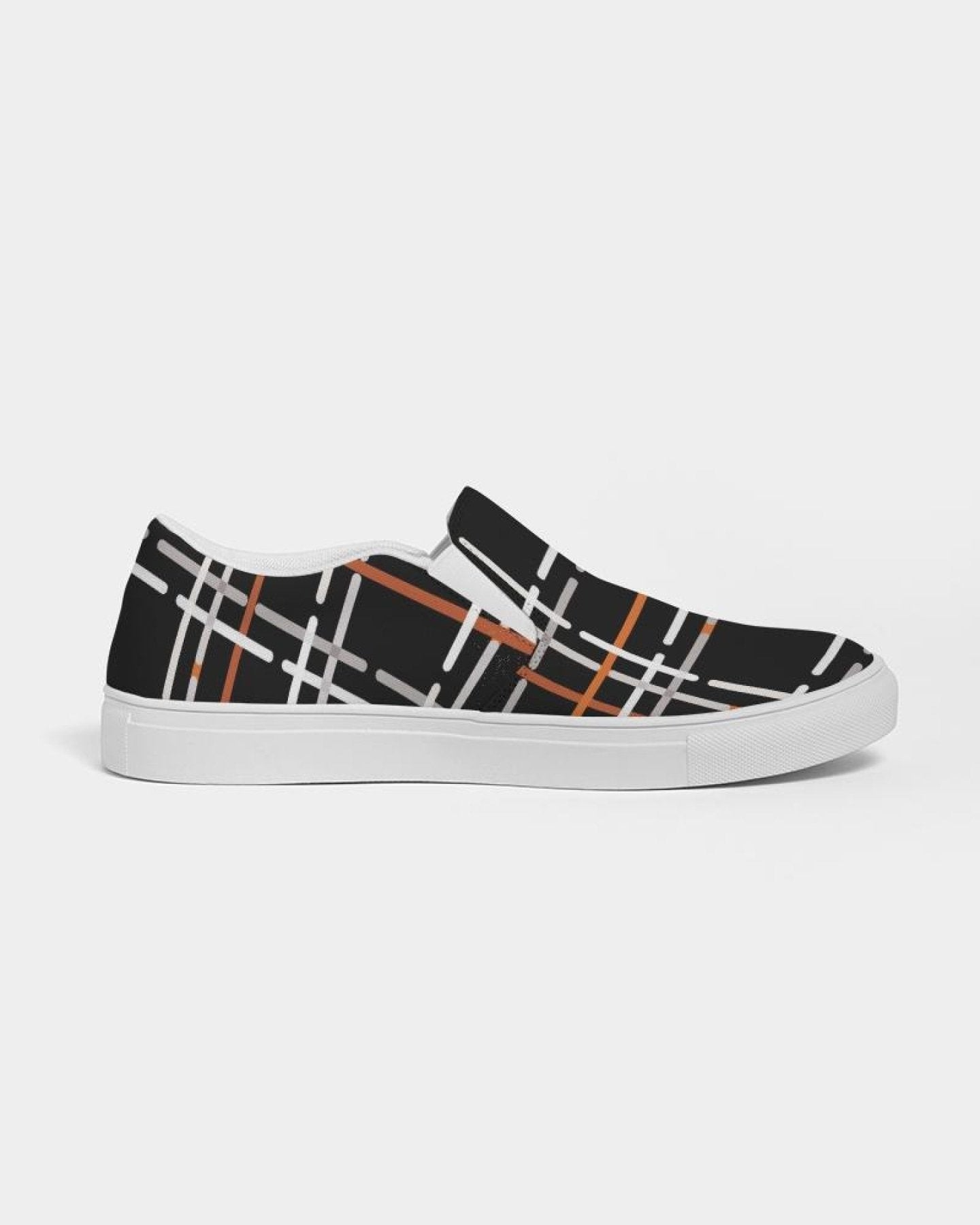 Men's Plaid Slip-On Canvas Sneakers - Casual Comfort