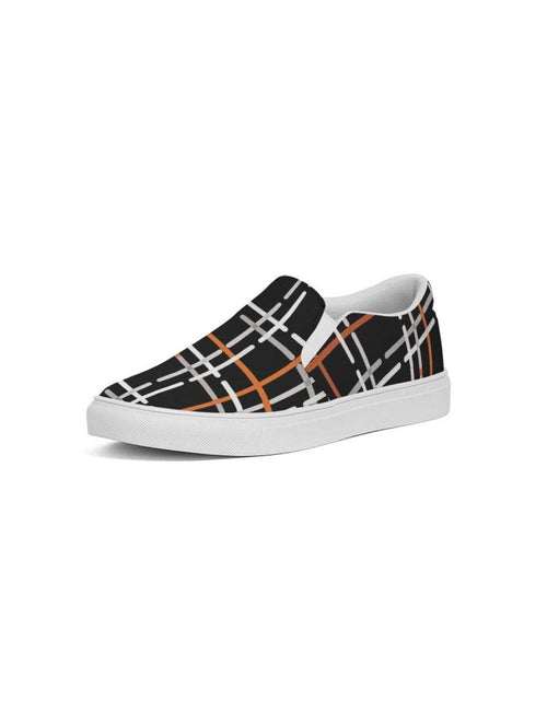 Load image into Gallery viewer, Men&#39;s Plaid Slip-On Canvas Sneakers - Casual Comfort
