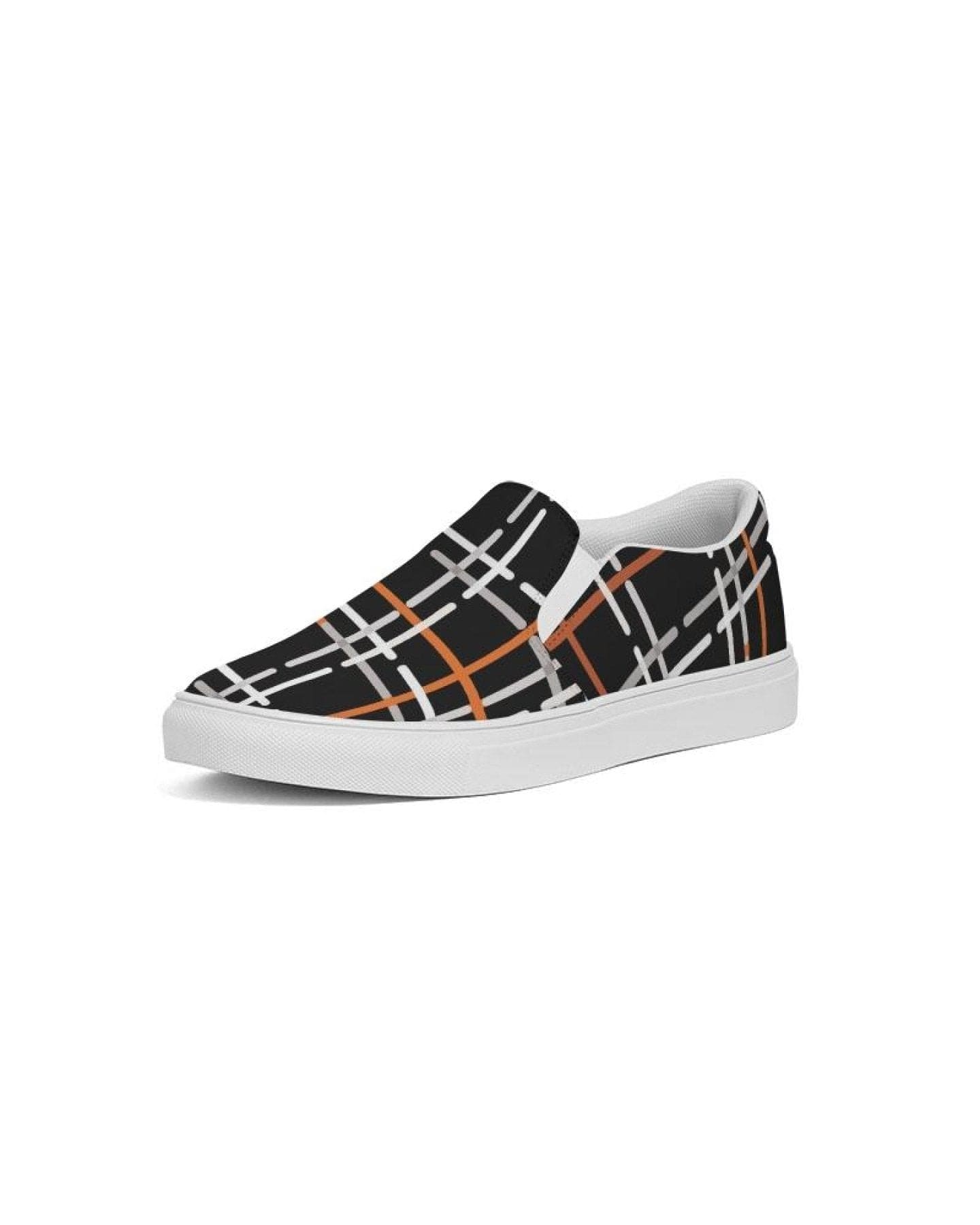 Men's Plaid Slip-On Canvas Sneakers - Casual Comfort