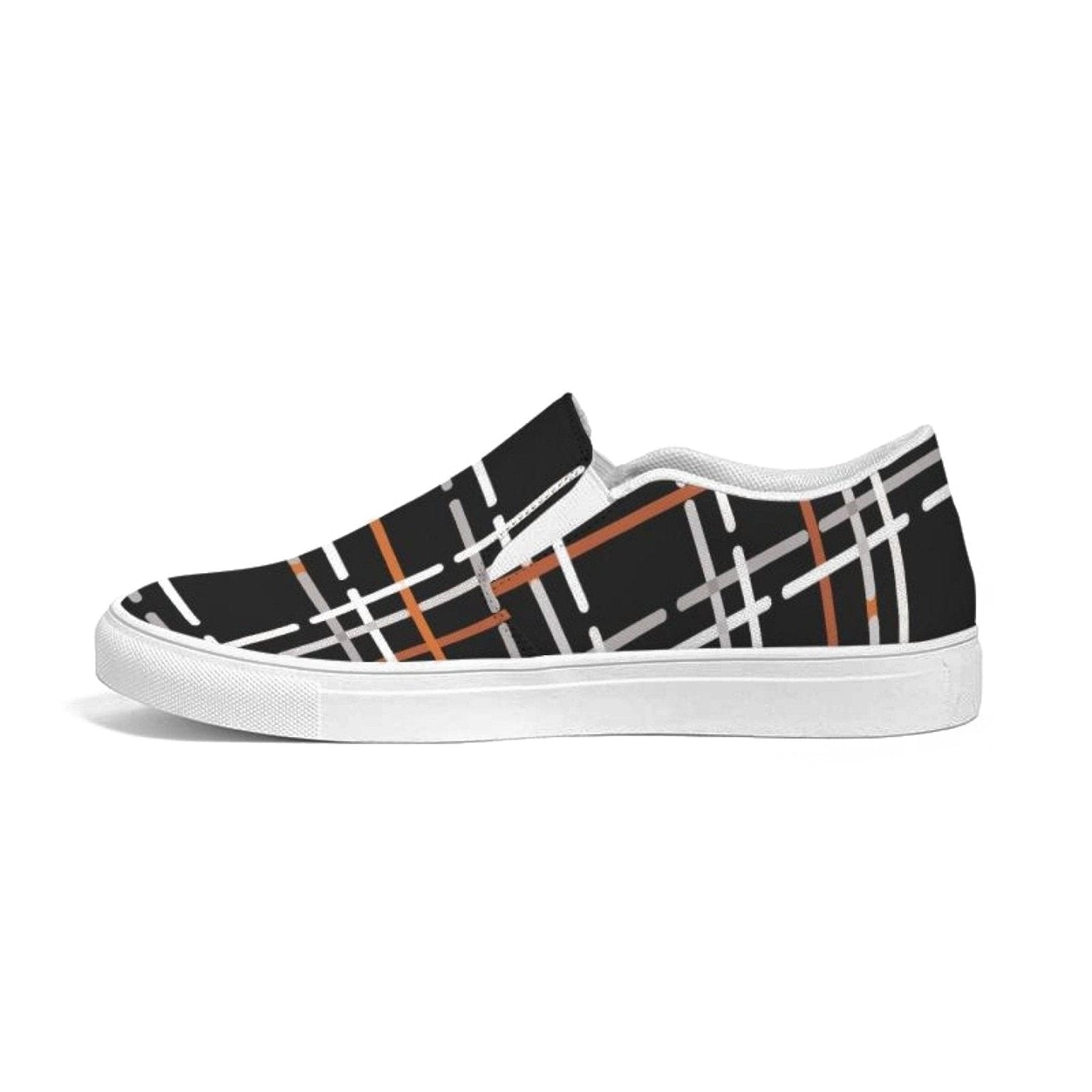 Men's Plaid Slip-On Canvas Sneakers - Casual Comfort