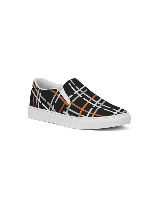 Load image into Gallery viewer, Men&#39;s Plaid Slip-On Canvas Sneakers - Casual Comfort
