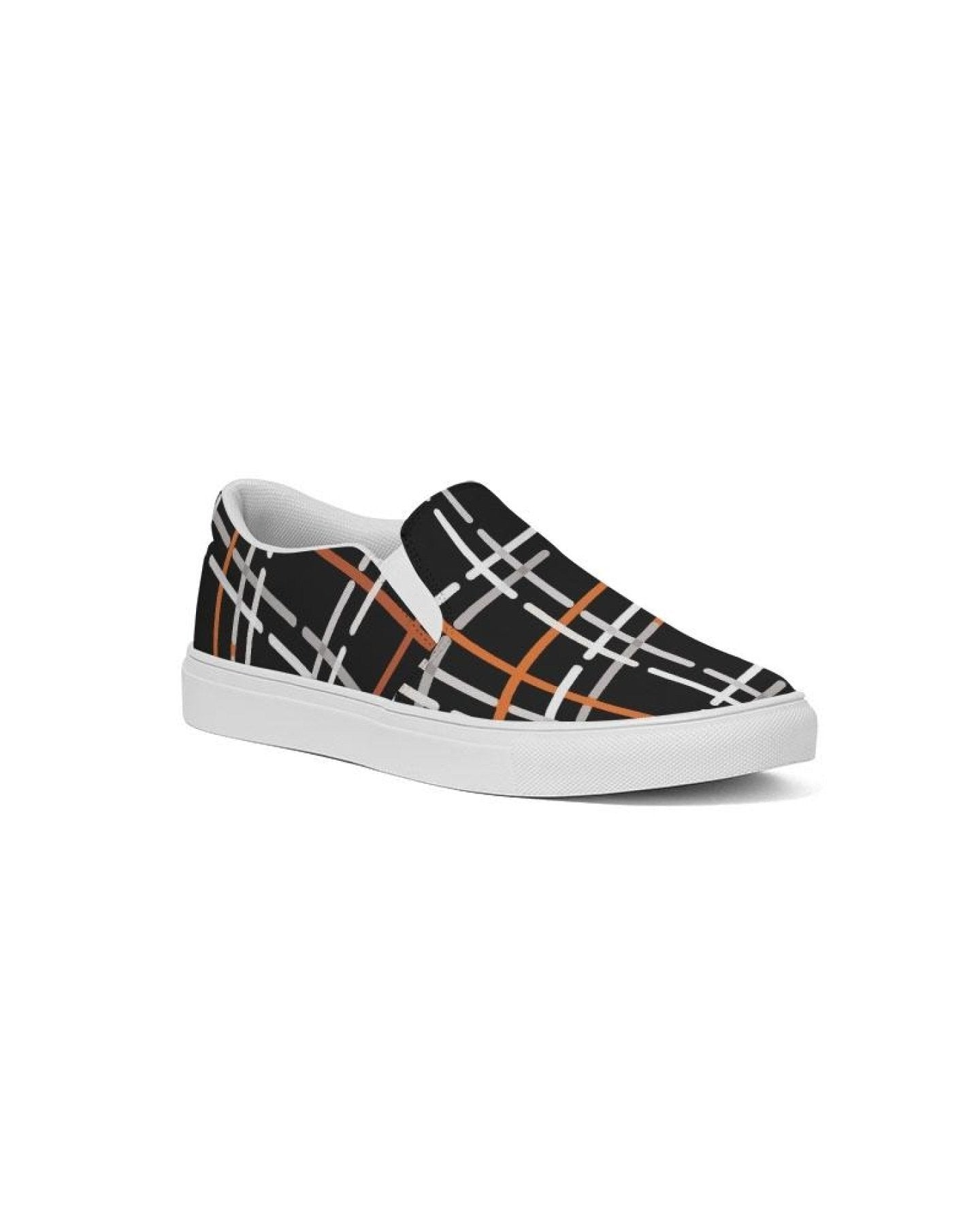 Men's Plaid Slip-On Canvas Sneakers - Casual Comfort