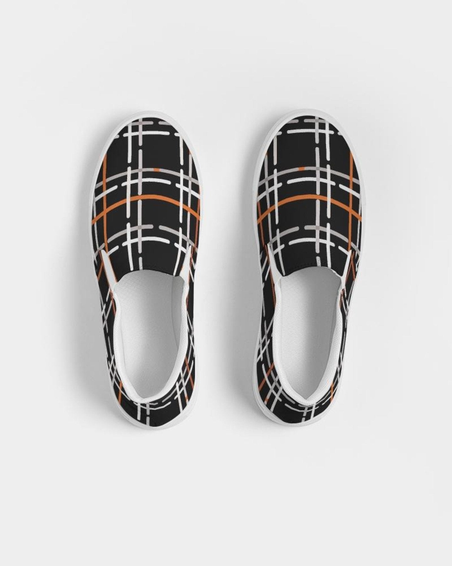 Men's Plaid Slip-On Canvas Sneakers - Casual Comfort