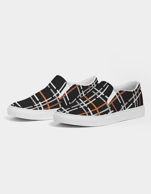 Load image into Gallery viewer, Men&#39;s Plaid Slip-On Canvas Sneakers - Casual Comfort
