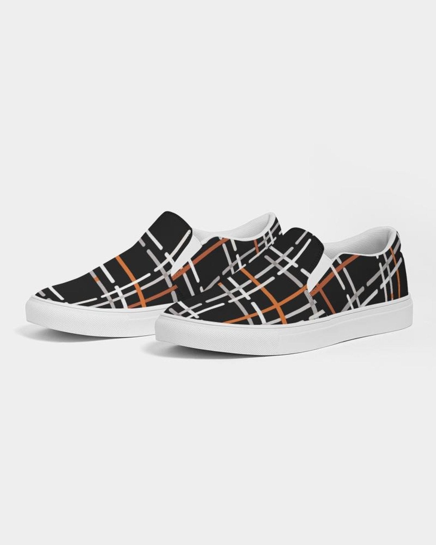 Men's Plaid Slip-On Canvas Sneakers - Casual Comfort