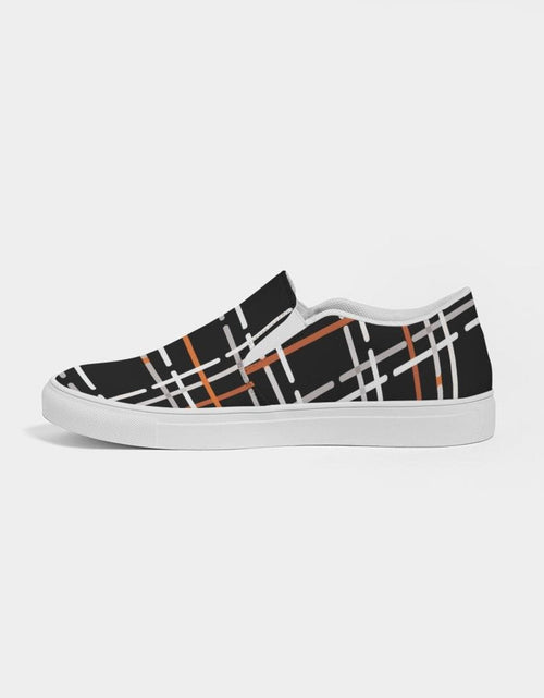 Load image into Gallery viewer, Men&#39;s Plaid Slip-On Canvas Sneakers - Casual Comfort
