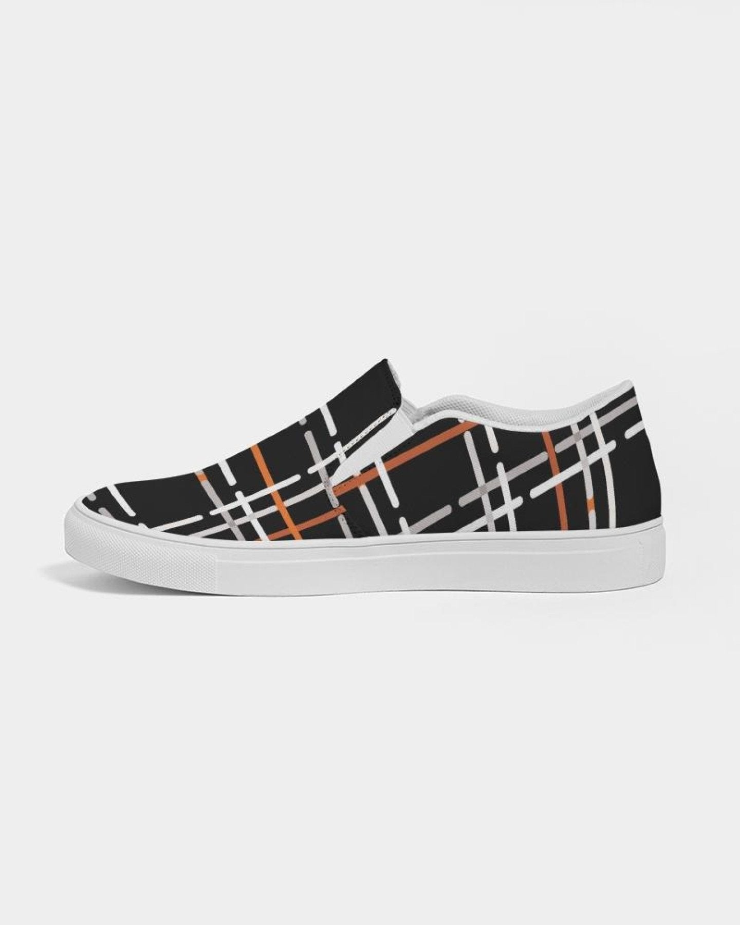 Men's Plaid Slip-On Canvas Sneakers - Casual Comfort