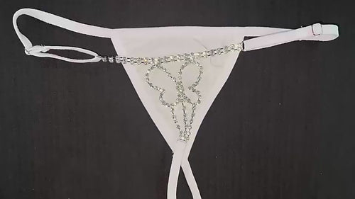 Load and play video in Gallery viewer, **Delicate Hollow Flower Rhinestone Thong - Sexy Waist Chain Lingerie**
