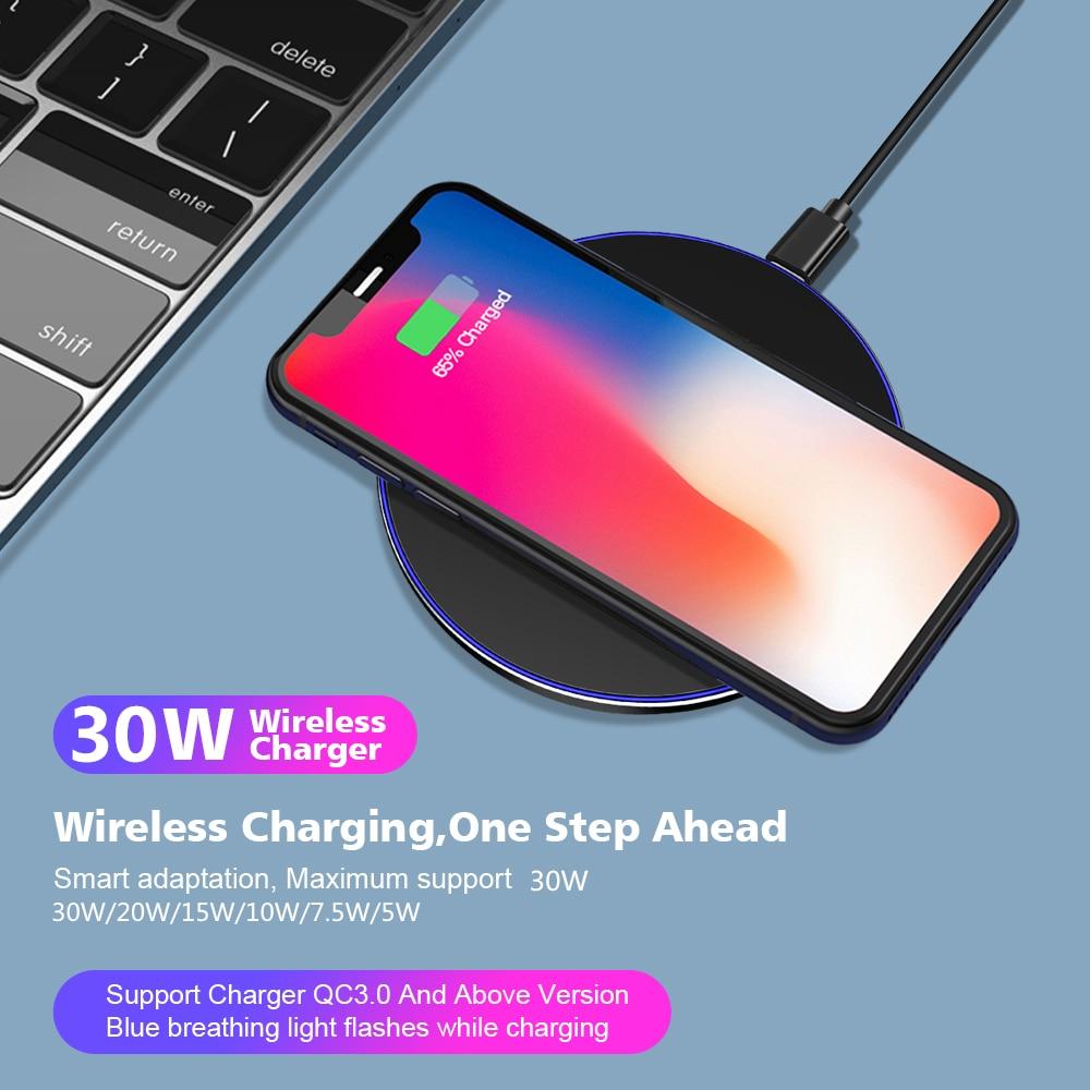 30W Fast Wireless Charging Pad | Ultra-Slim