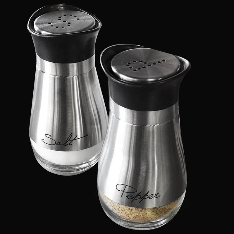 Stainless Steel Salt and Pepper Shaker Set 4oz