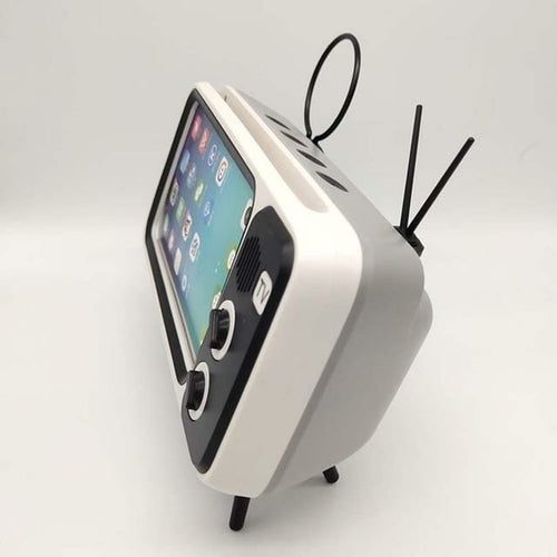 Load image into Gallery viewer, Retro TV Phone Holder Stand with Built-in Bluetooth Speaker
