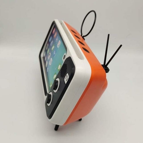 Load image into Gallery viewer, Retro TV Phone Holder Stand with Built-in Bluetooth Speaker
