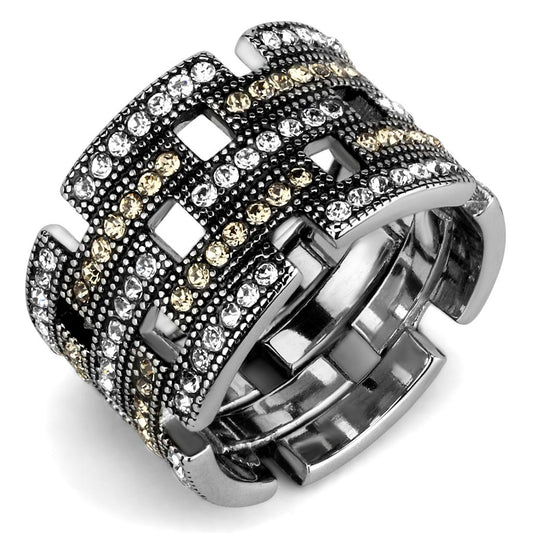 Women's Multi-Toned Statement Ring with Crystals