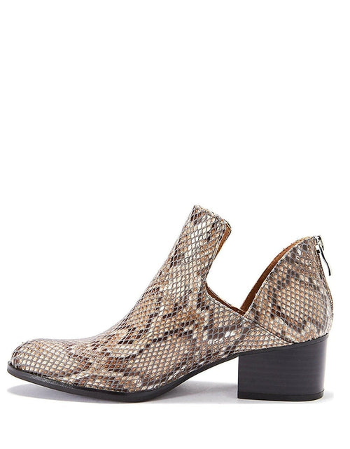 Load image into Gallery viewer, Women&#39;s Snake Print Ankle Booties - Trendy Cutout Block Heel Boots
