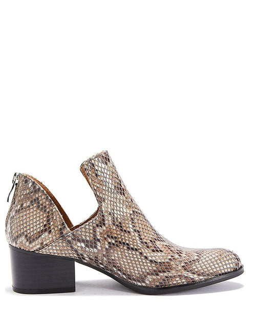 Load image into Gallery viewer, Women&#39;s Snake Print Ankle Booties - Trendy Cutout Block Heel Boots
